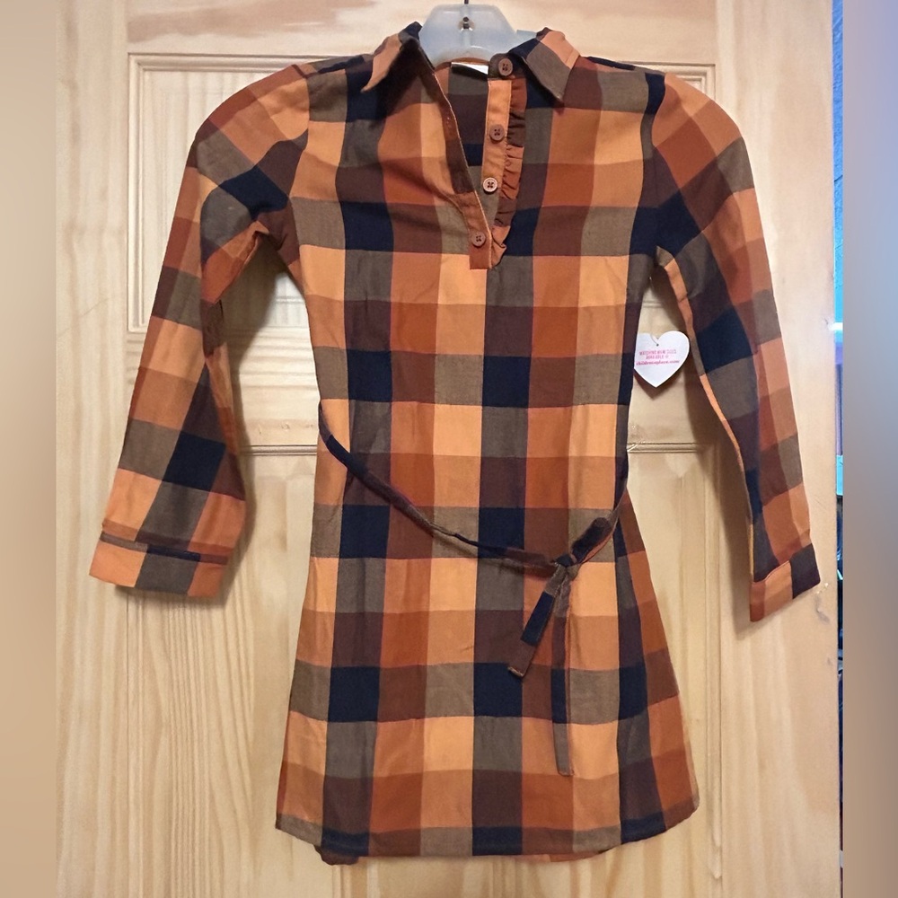 Children’s Place Orange and Blue Plaid Dress